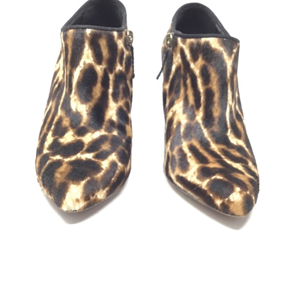LANVIN Leopard Print Pony Hair Ankle Booties - Picture 8 of 15